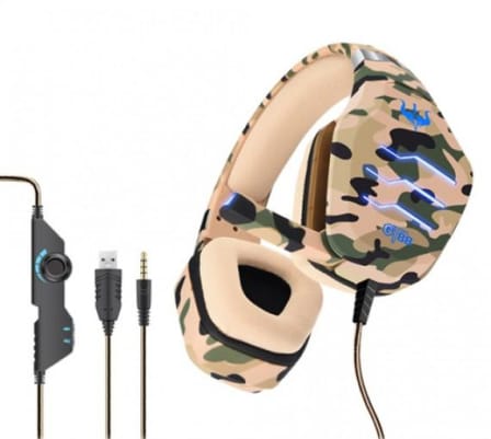 Camouflage Wired Gaming Headsets with Microphone - Brown_0
