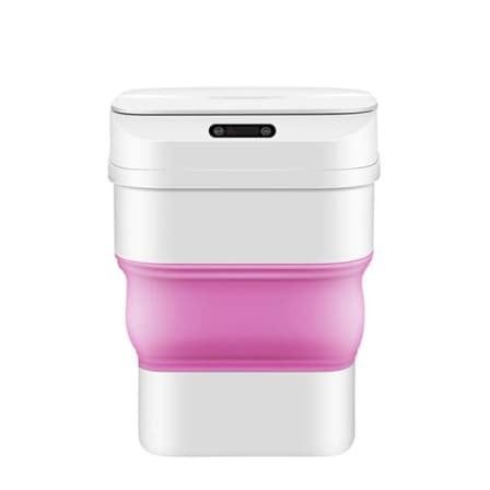 Intelligent Auto Smart Sensor Induction Folding Dustbin - Pink_0