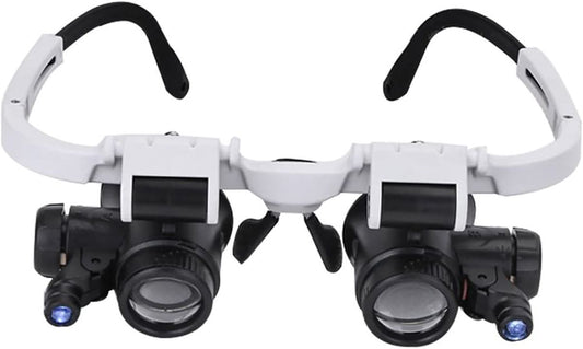 Adjustable Headband Magnifying Glass with Led Light,Lenses 8X 15X 23X -S_1