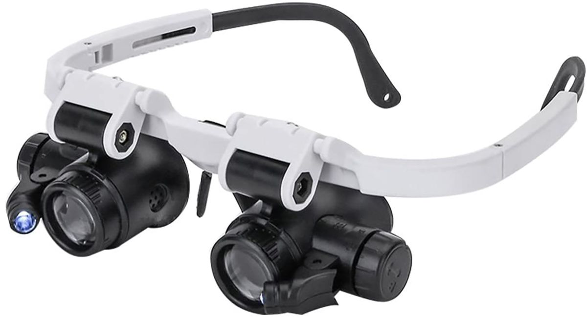 Adjustable Headband Magnifying Glass with Led Light,Lenses 8X 15X 23X -S_0